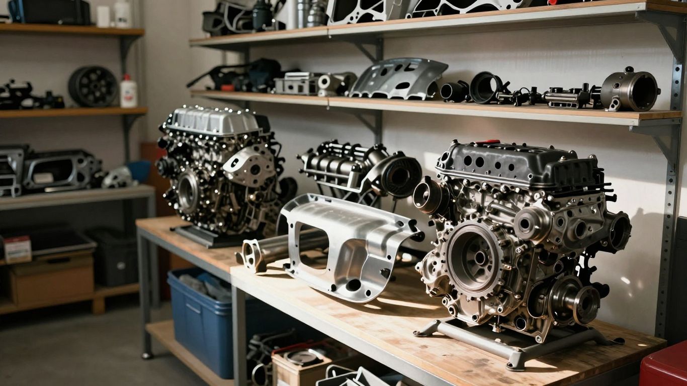 Mazda 6 car parts in a workshop