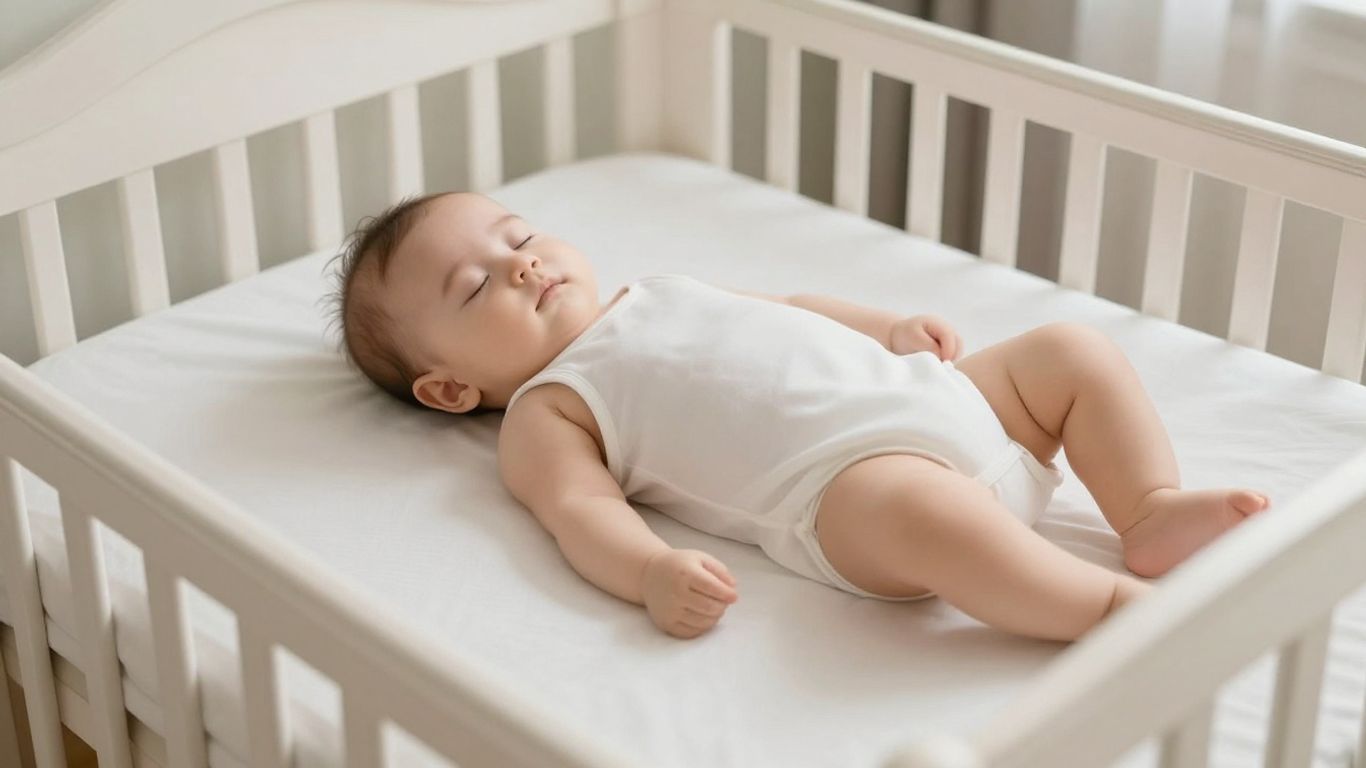 Bebé durmiendo boca arriba en cuna segura