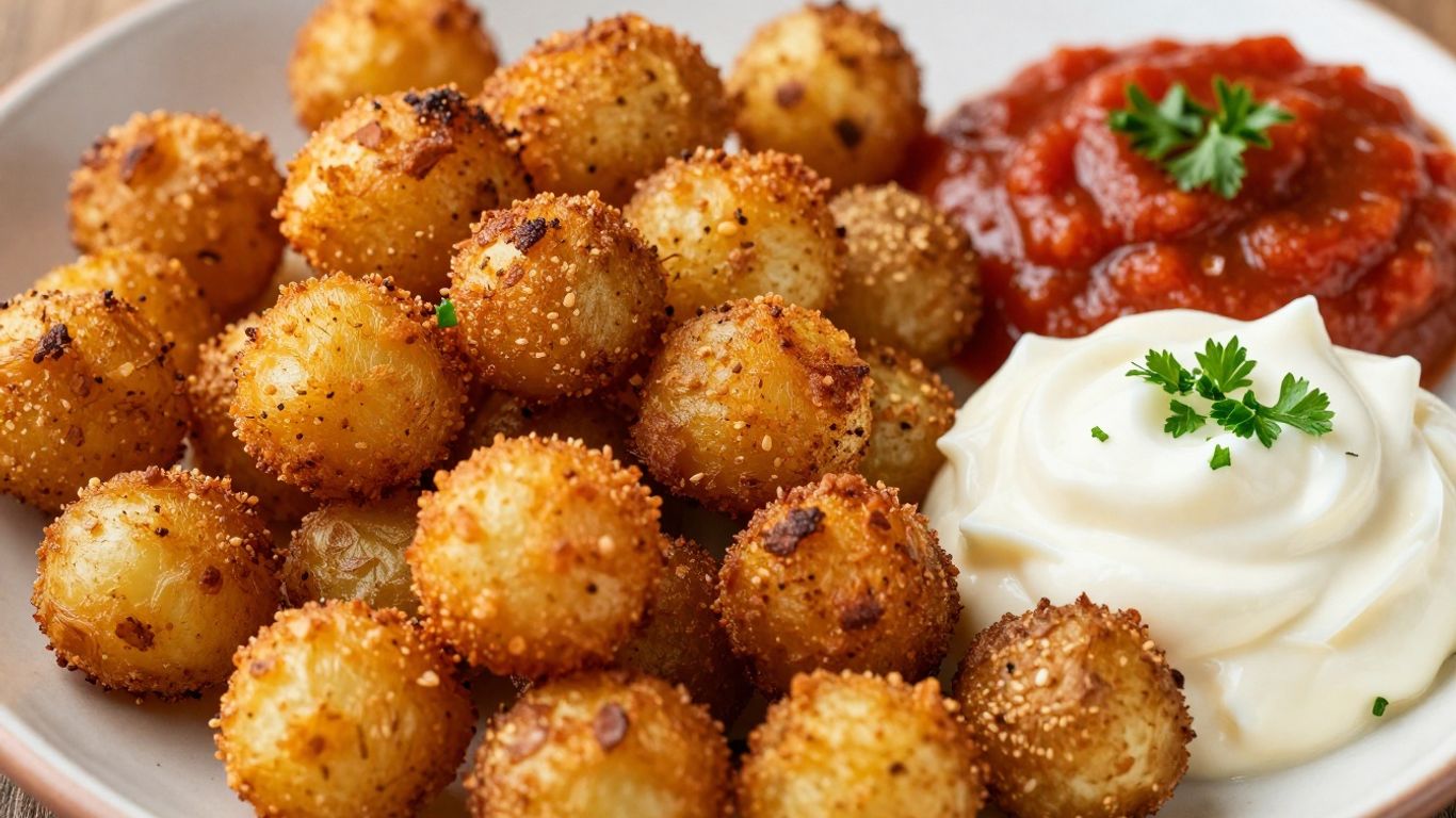 Crispy Spanish potatoes with aioli and bravas sauce.