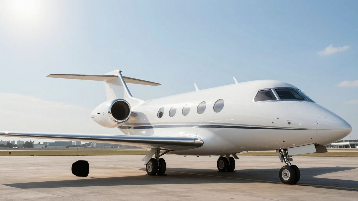 Private jet on tarmac, luxury travel