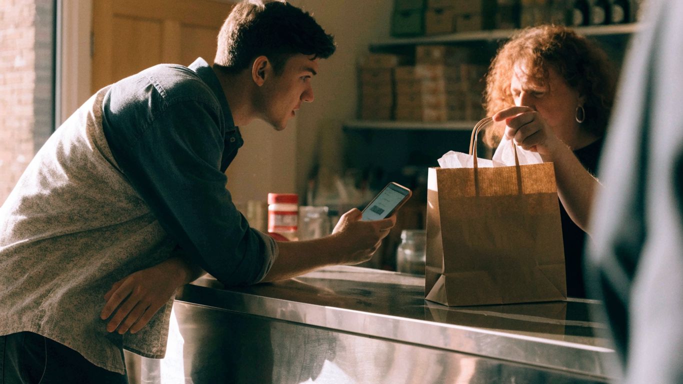 Preparing to collect an online order from a store