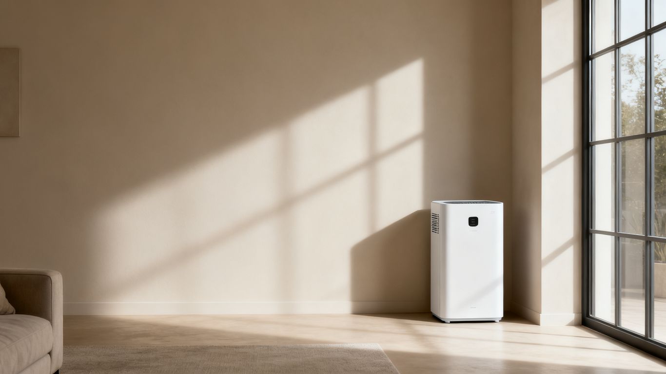 A clean home with a modern dehumidifier