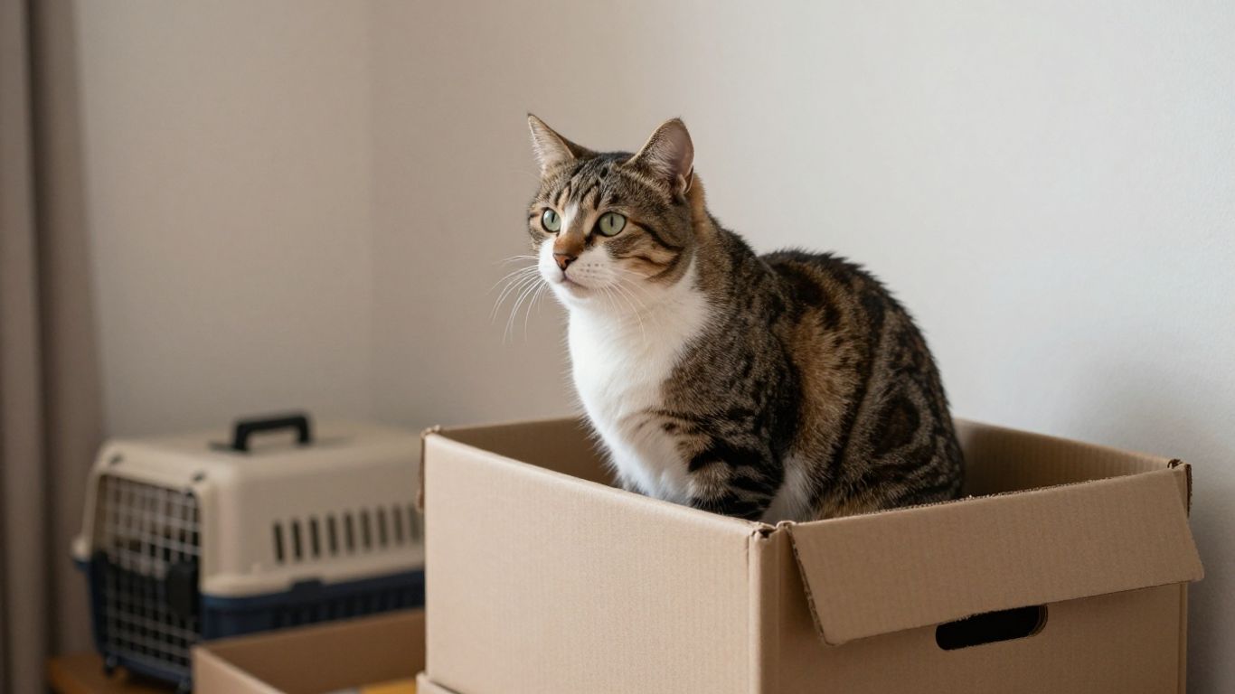 Cat observing a calm home during change