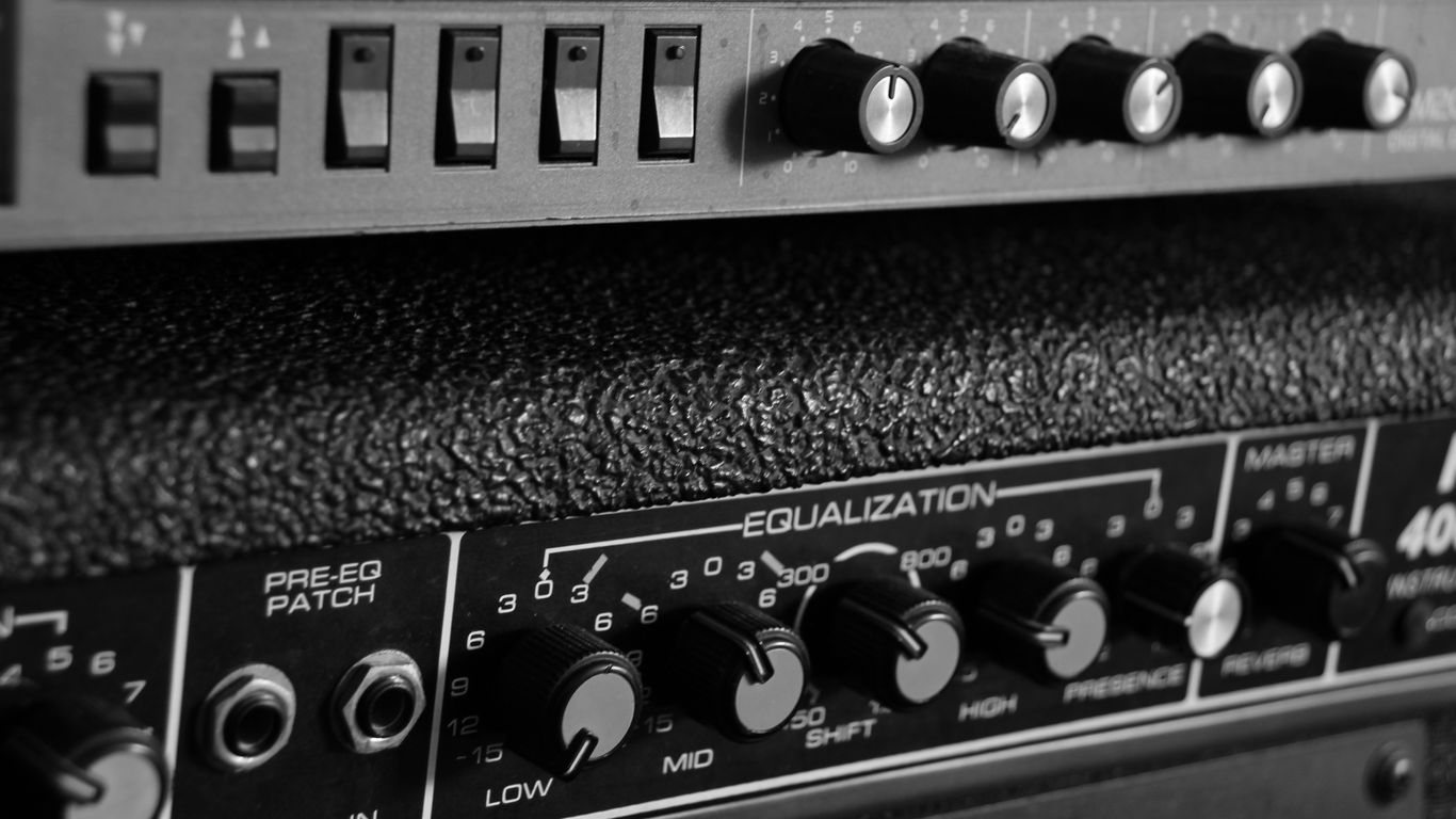 black and gray audio mixer