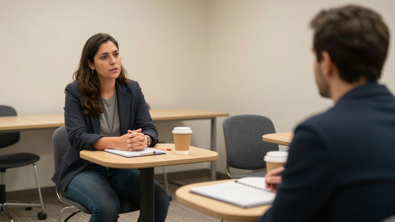 International assignee practicing a workplace conversation