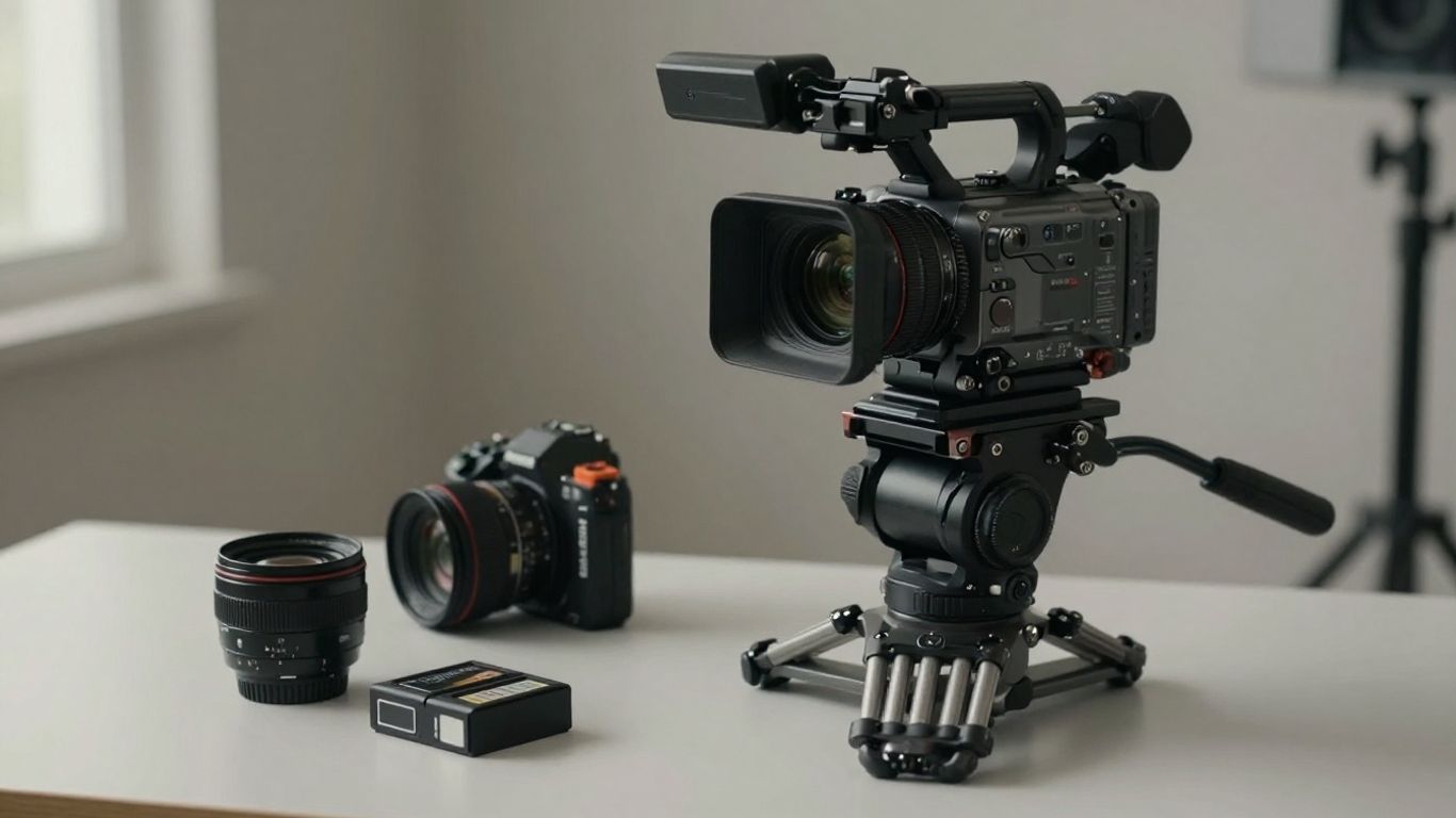 Camera, lenses, and production monitor