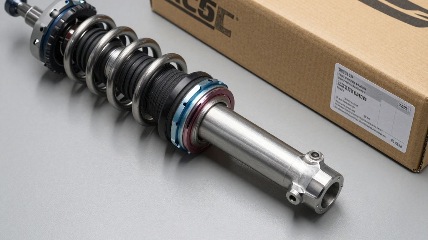 Genuine suspension parts in workshop