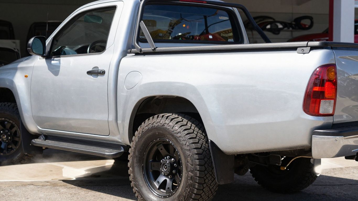 Mitsubishi Triton truck with auto parts