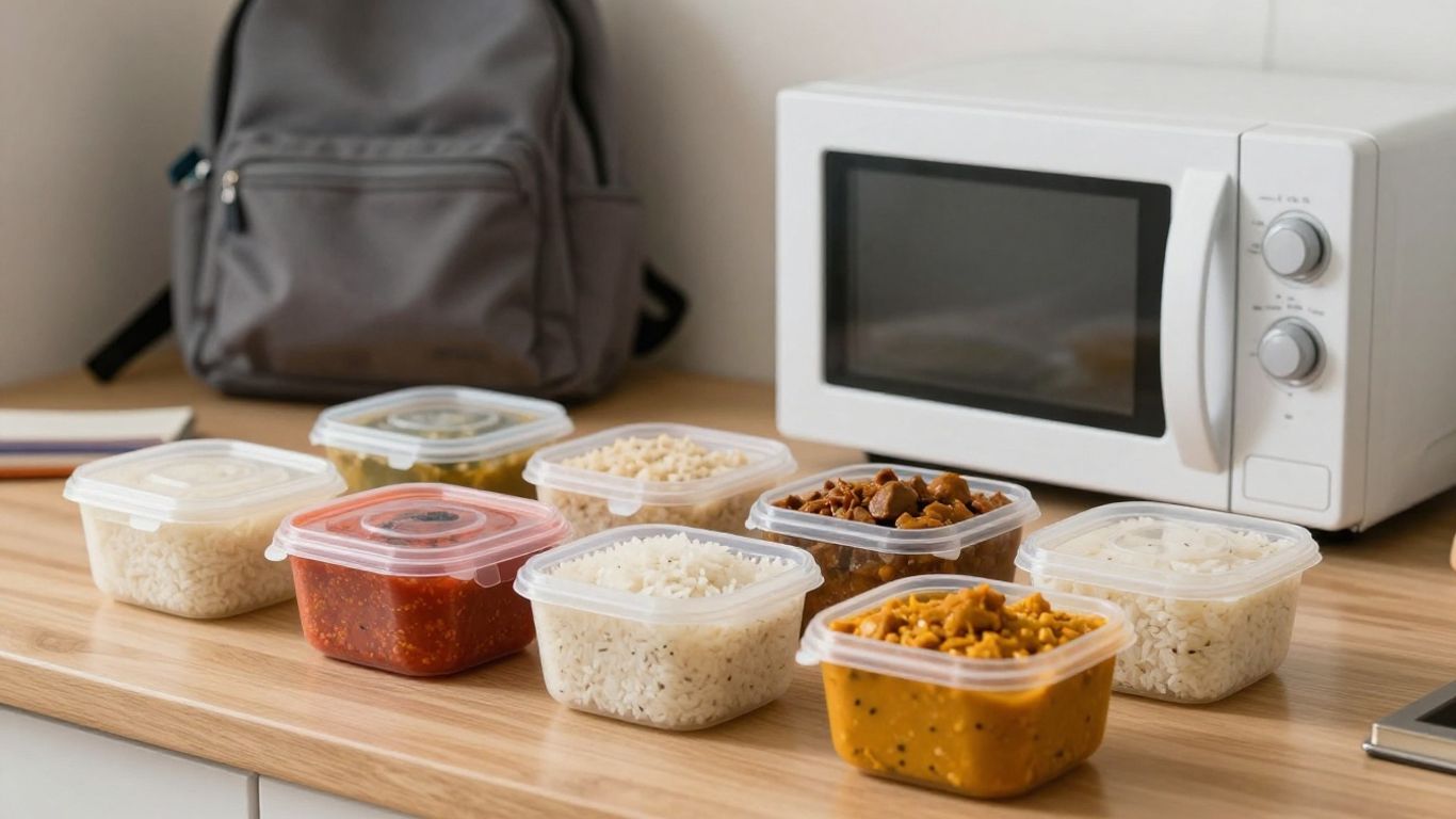 Frozen Indian meals ready for student evening