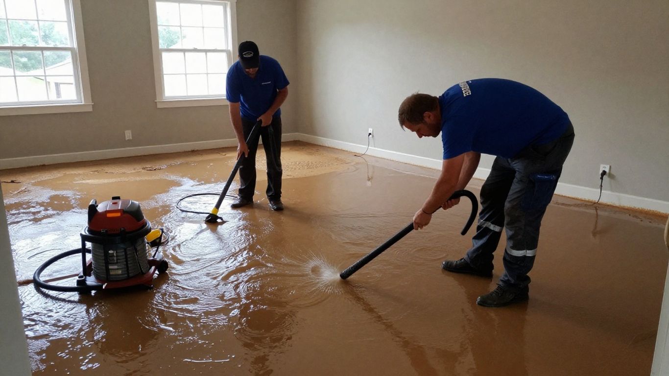Water removal team working in a Dacula, Georgia home.