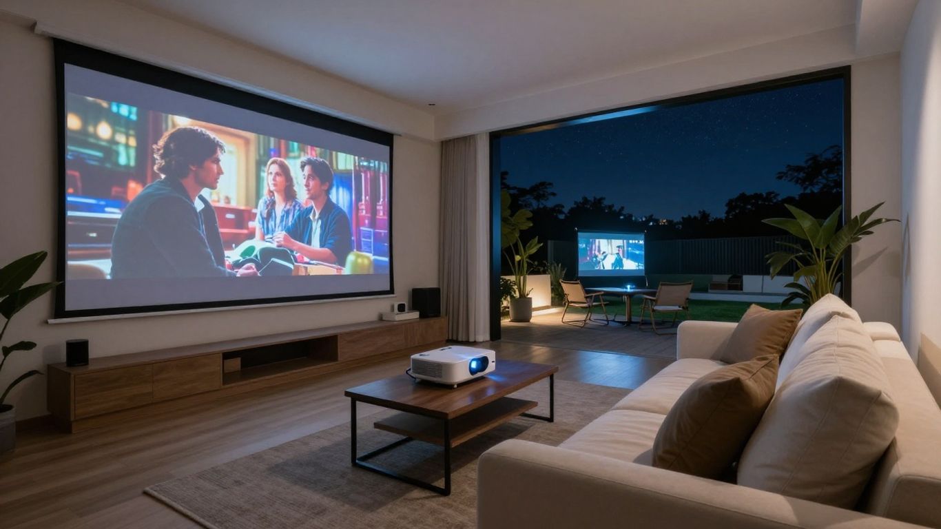 Projectors for Airbnb home theater and outdoor movie nights.