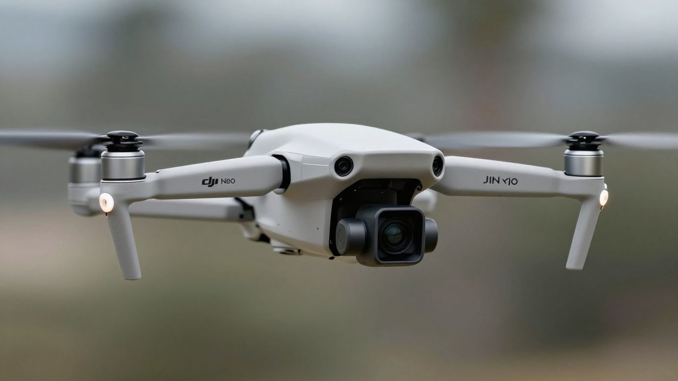 DJI Neo 2 drone in flight, aerial photography drone