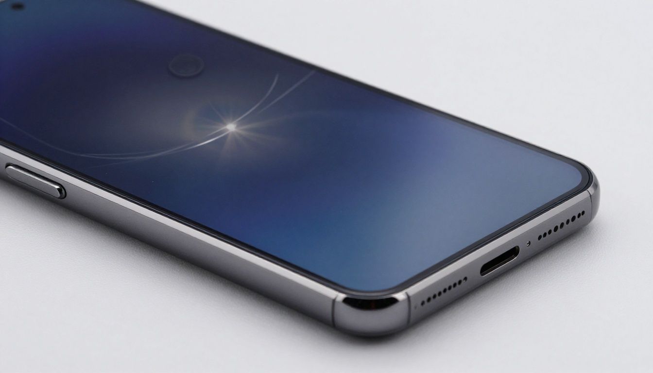 A close-up of a Galaxy S23 Ultra screen with a perfectly applied screen protector, showing a clear, bubble-free surface.