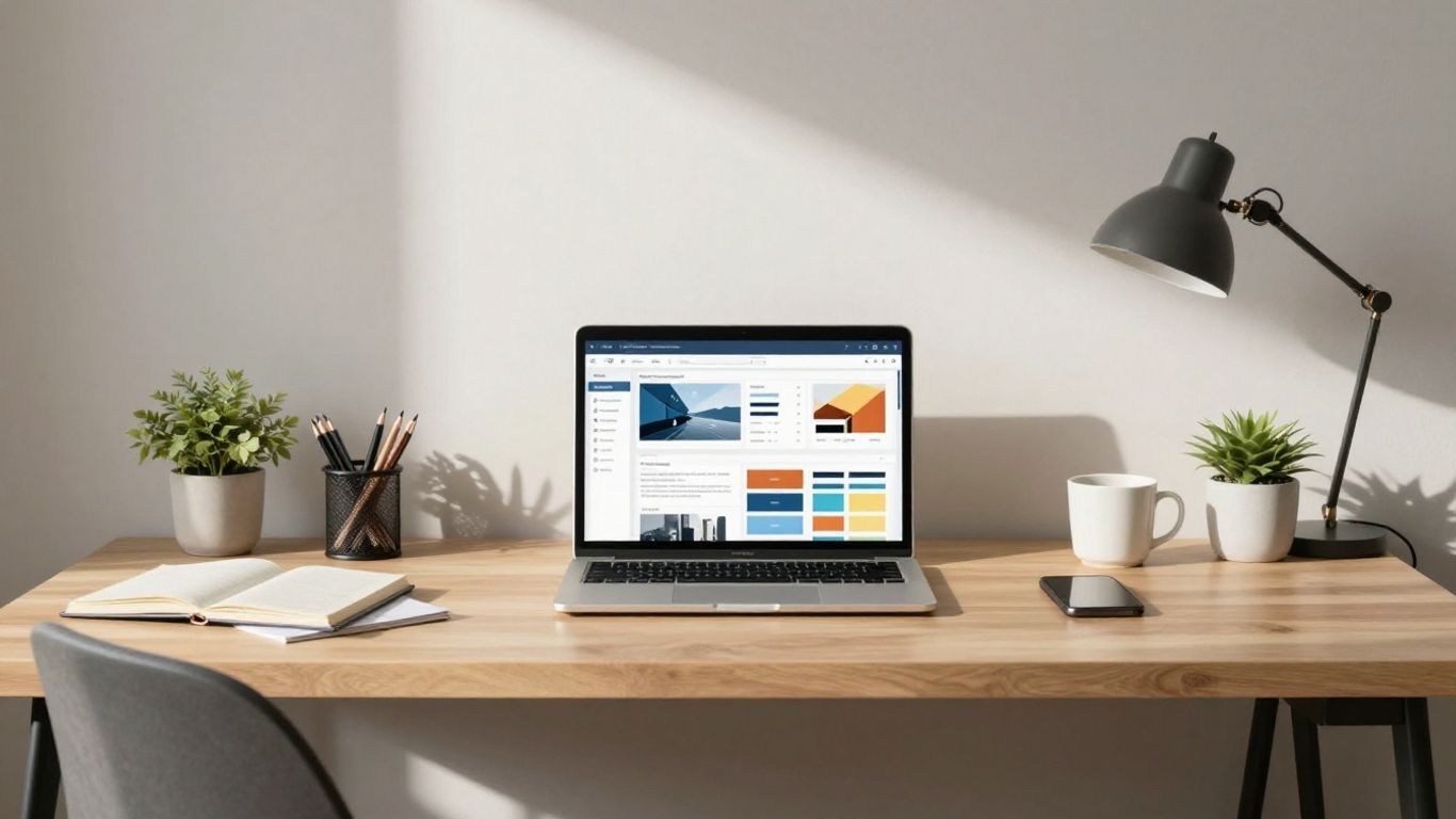 A minimalist business office setup