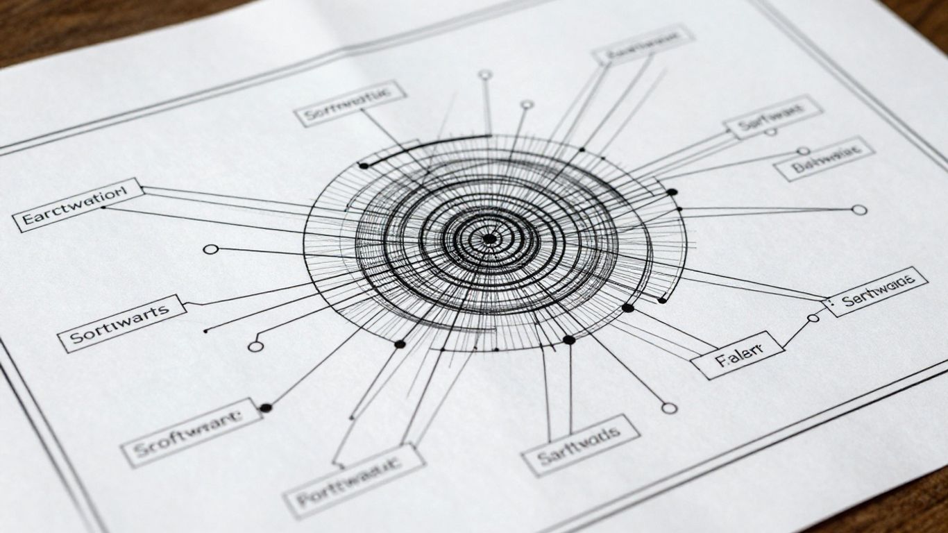 Arquitectura de software como un plano detallado.