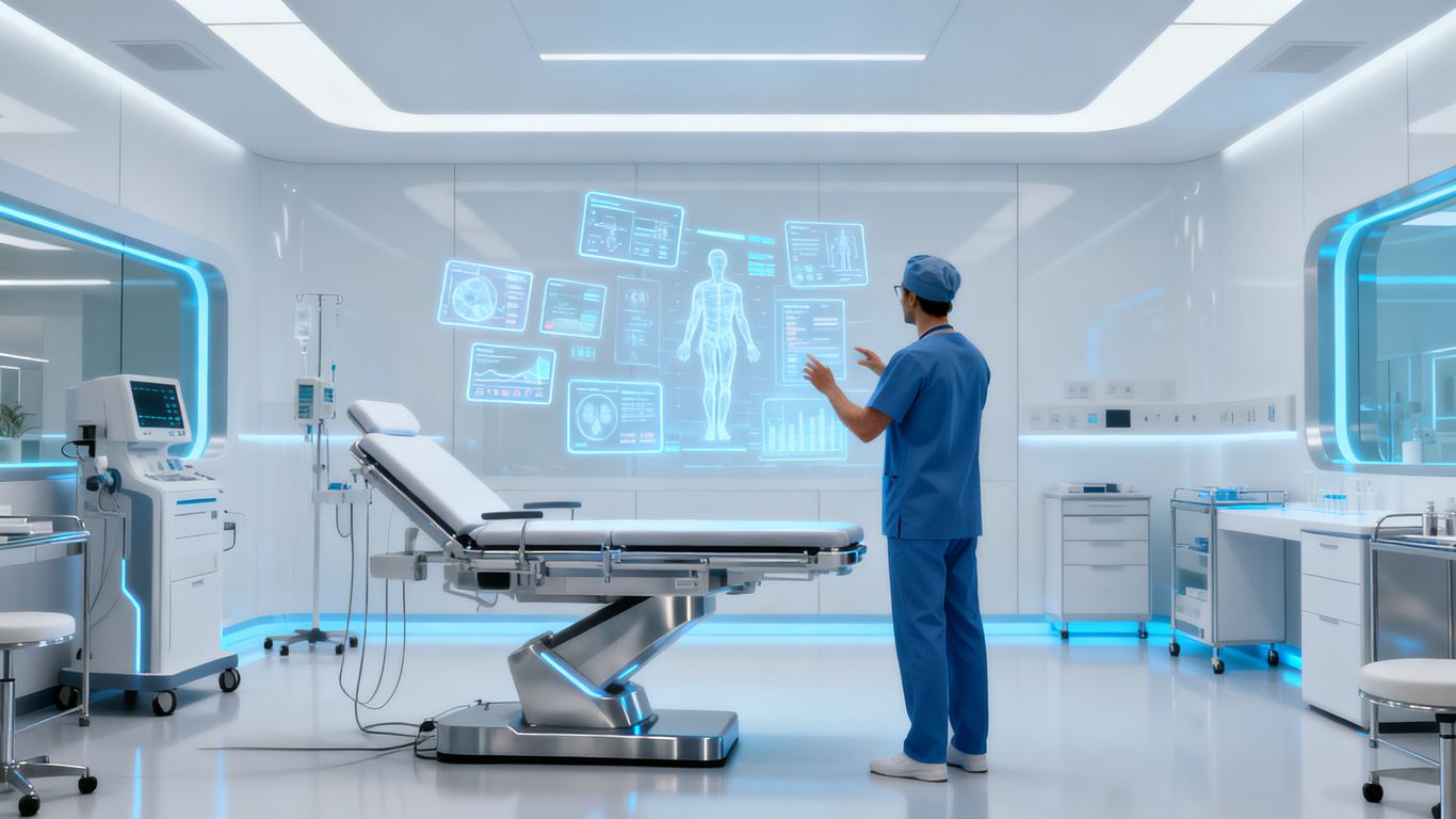 Futuristic healthcare technology improving patient care.
