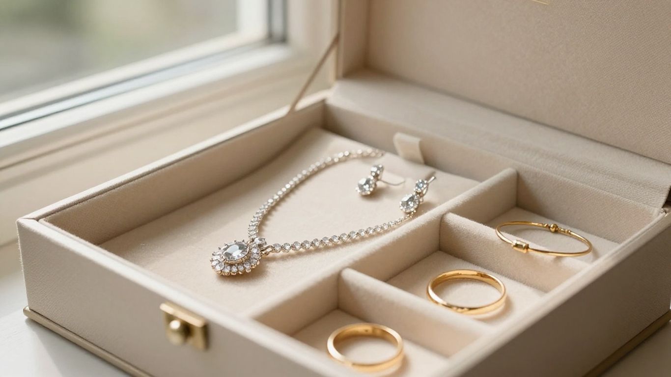Soft lined jewellery storage compartments