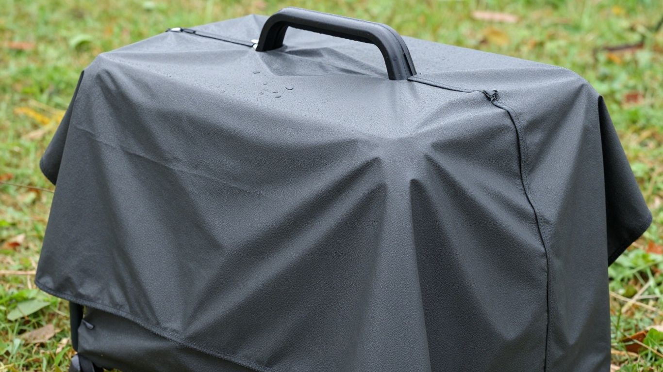 Waterproof generator cover protecting an outdoor generator.