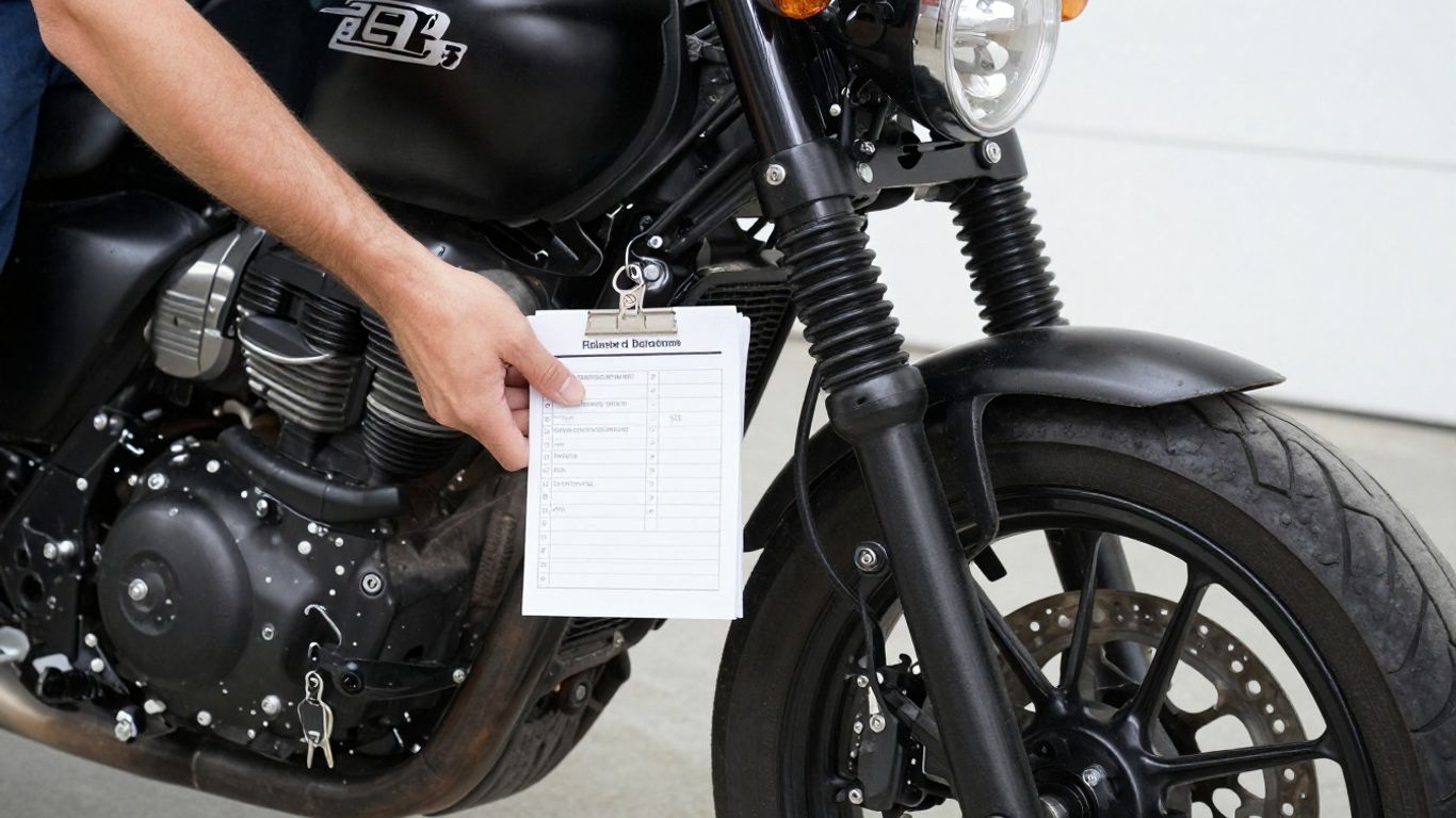 Motorcycle inspection before expedited shipping