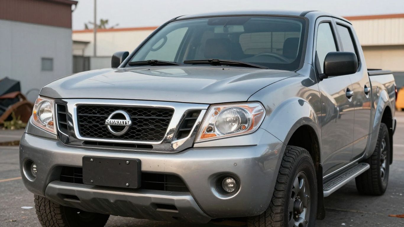 Nissan Frontier truck at a wrecking yard.