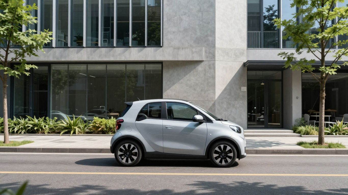 Ein modernes Elektroauto in städtischer Umgebung