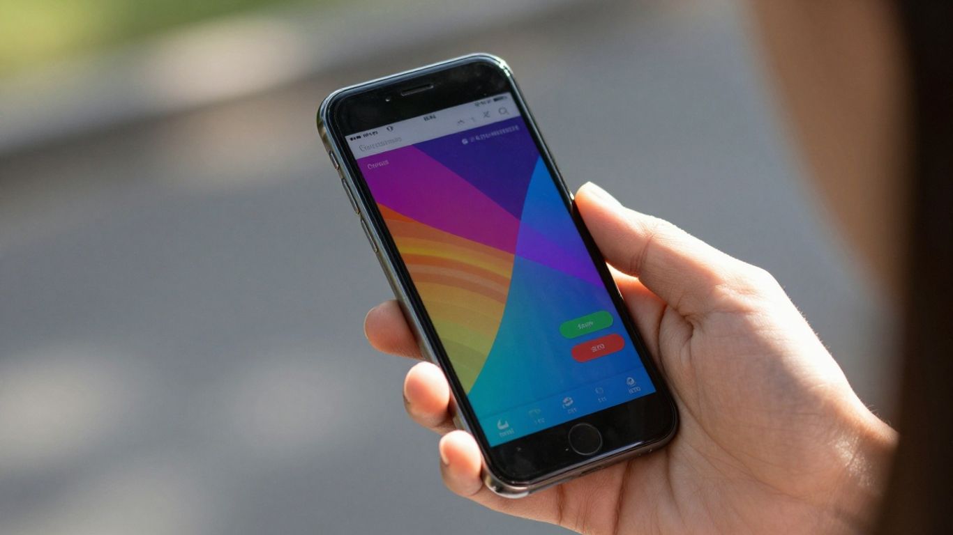 Trader using a smartphone with financial data.