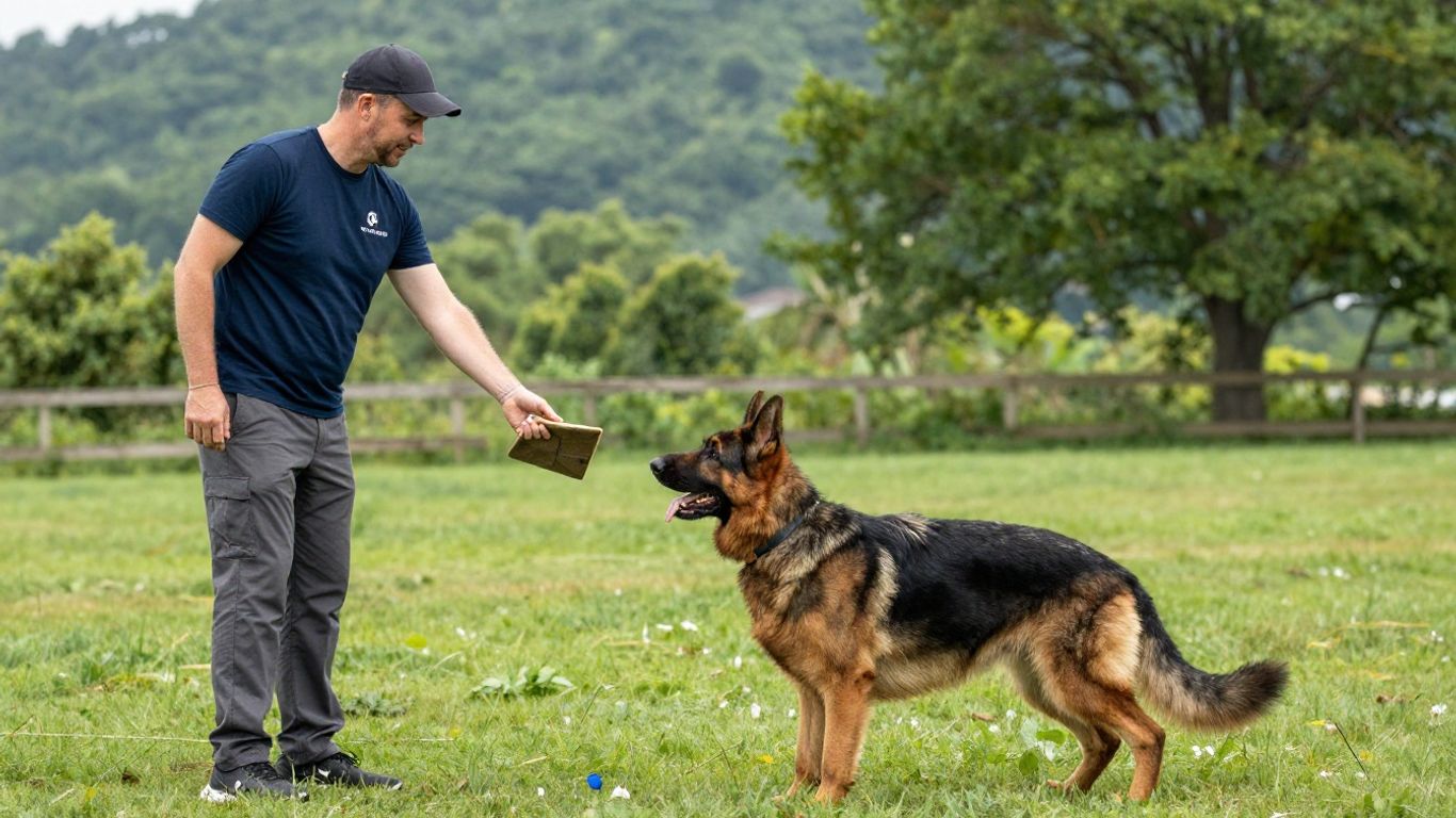 Dog and handler training outdoors in Tennessee.