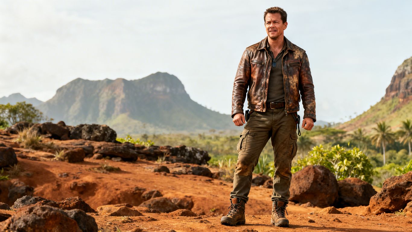 [Mark Wahlberg] in adventure gear, looking forward.
