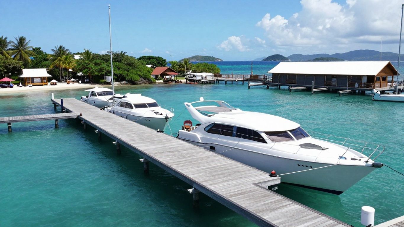 Tropical island anchor view