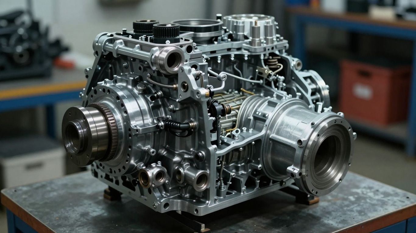 Mechanik eines Doppelkupplungsgetriebes in Ansicht