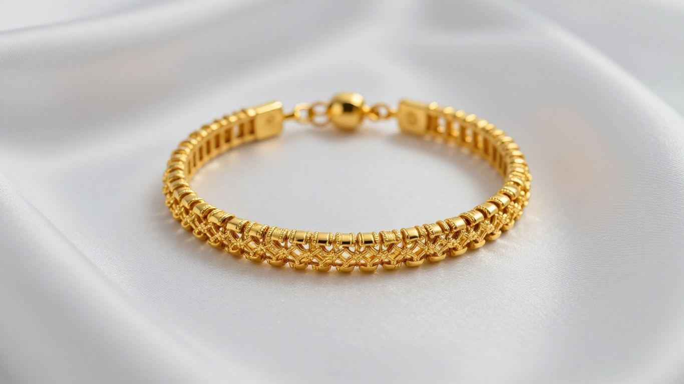 Elegant gold bracelet for a wedding day.