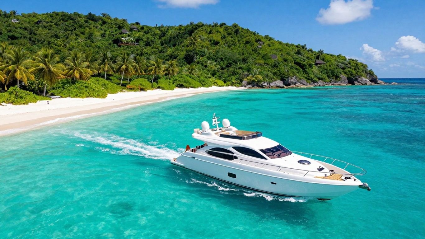 Luxury yacht sailing in the British Virgin Islands