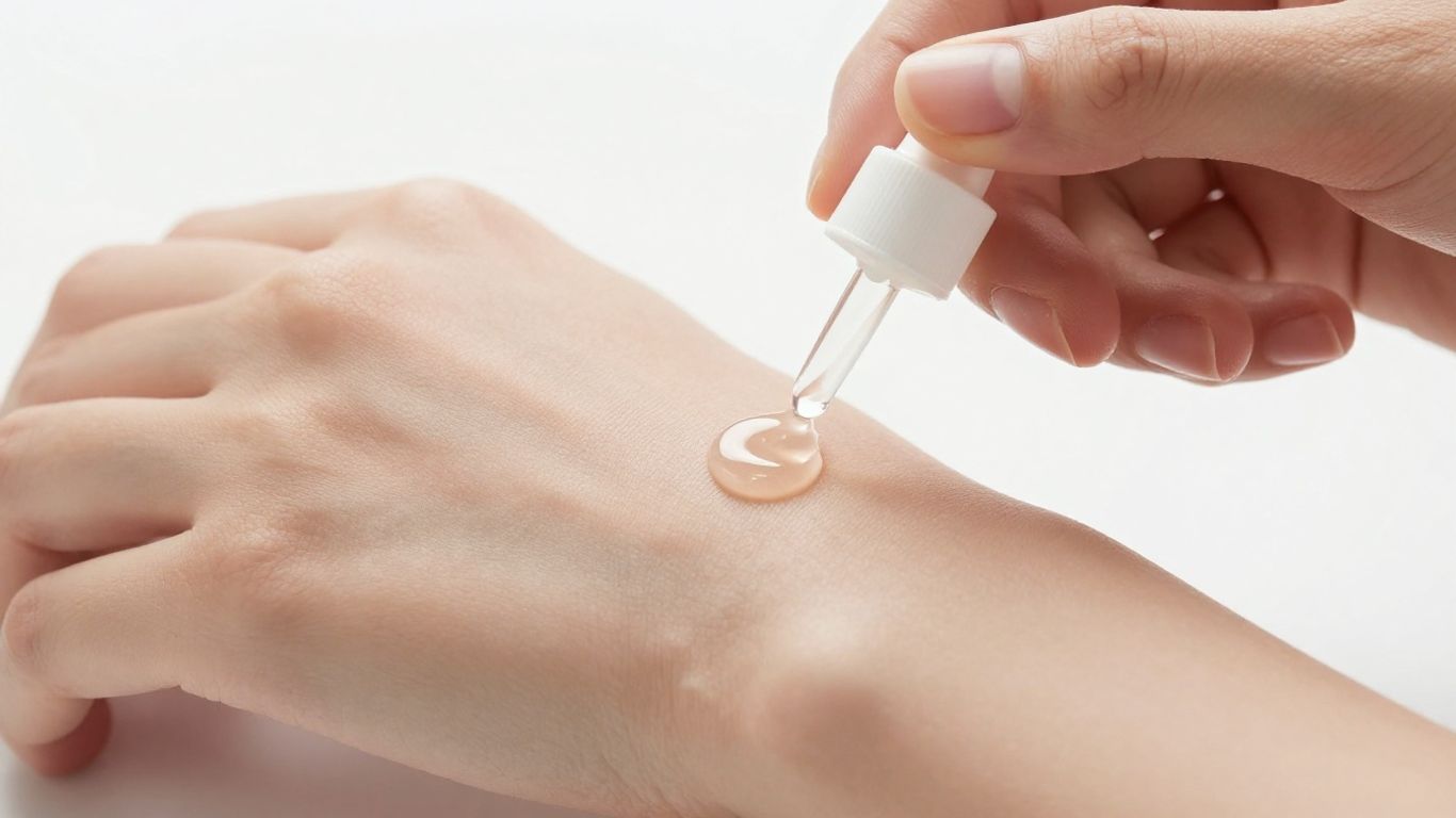 An image showing a person applying a small drop of lube for a test
