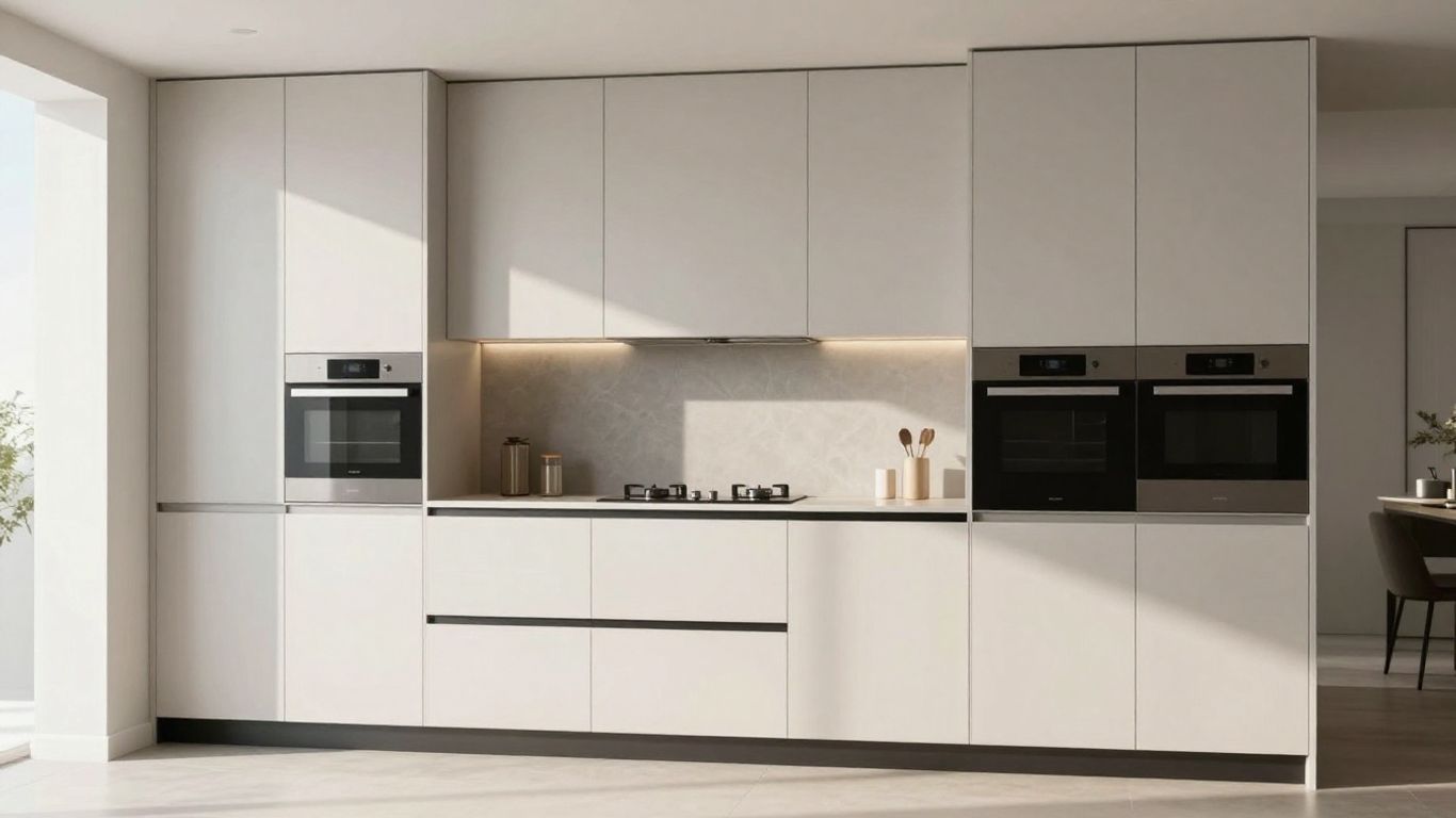 Modern kitchen cabinets with clean lines and sleek finish.