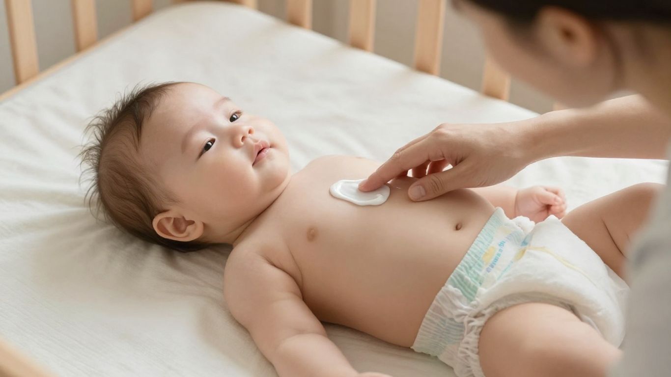 Aplicación suave de crema infantil