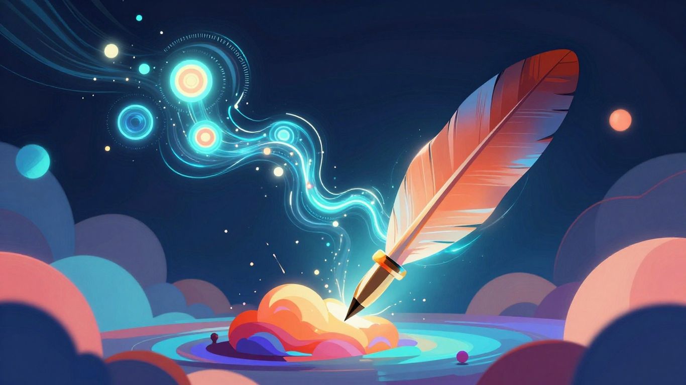 AI story generator creating a fantastical landscape.