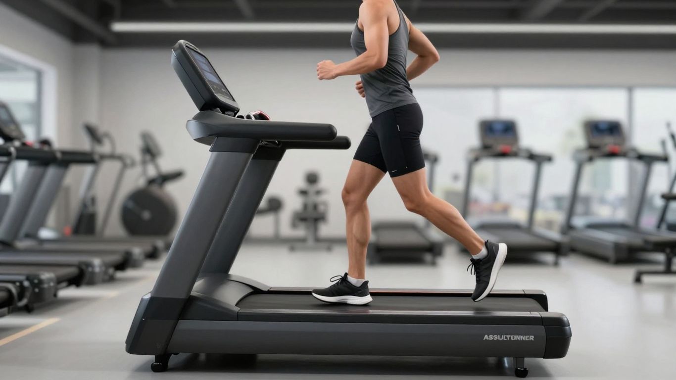 AssaultRunner Pro curved treadmill in a gym setting.