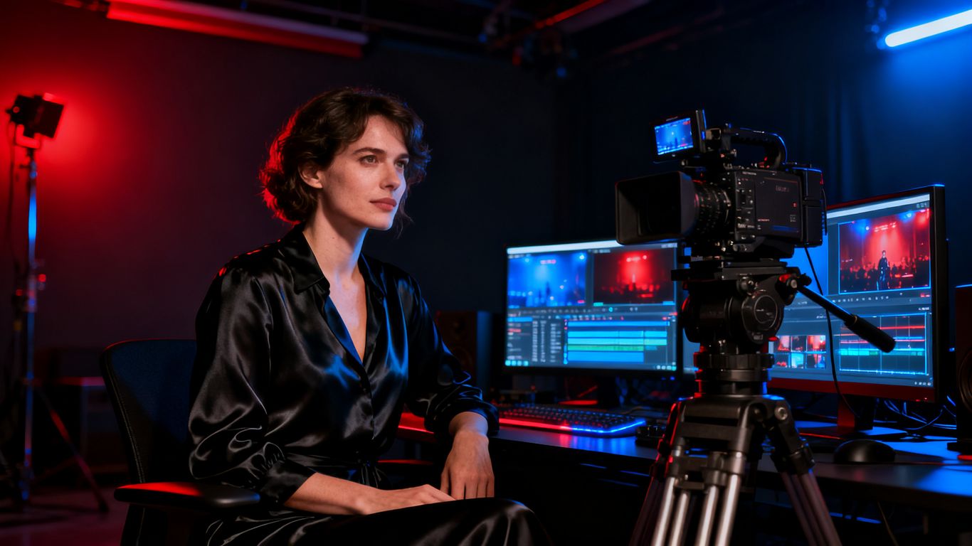 Adult creator directing cinematic AI video