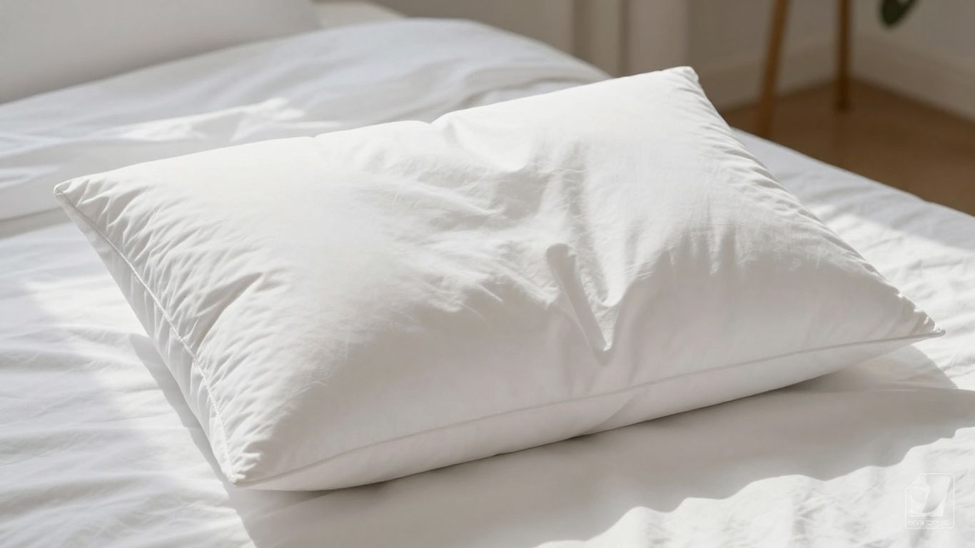 Plush king-size hotel collection pillow on a bed.