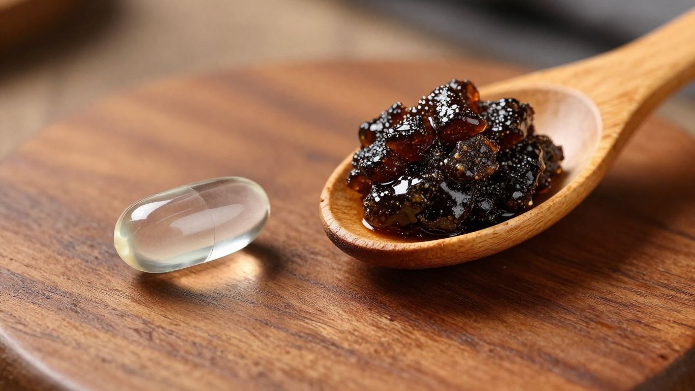 A wooden scoop gathering a small dose