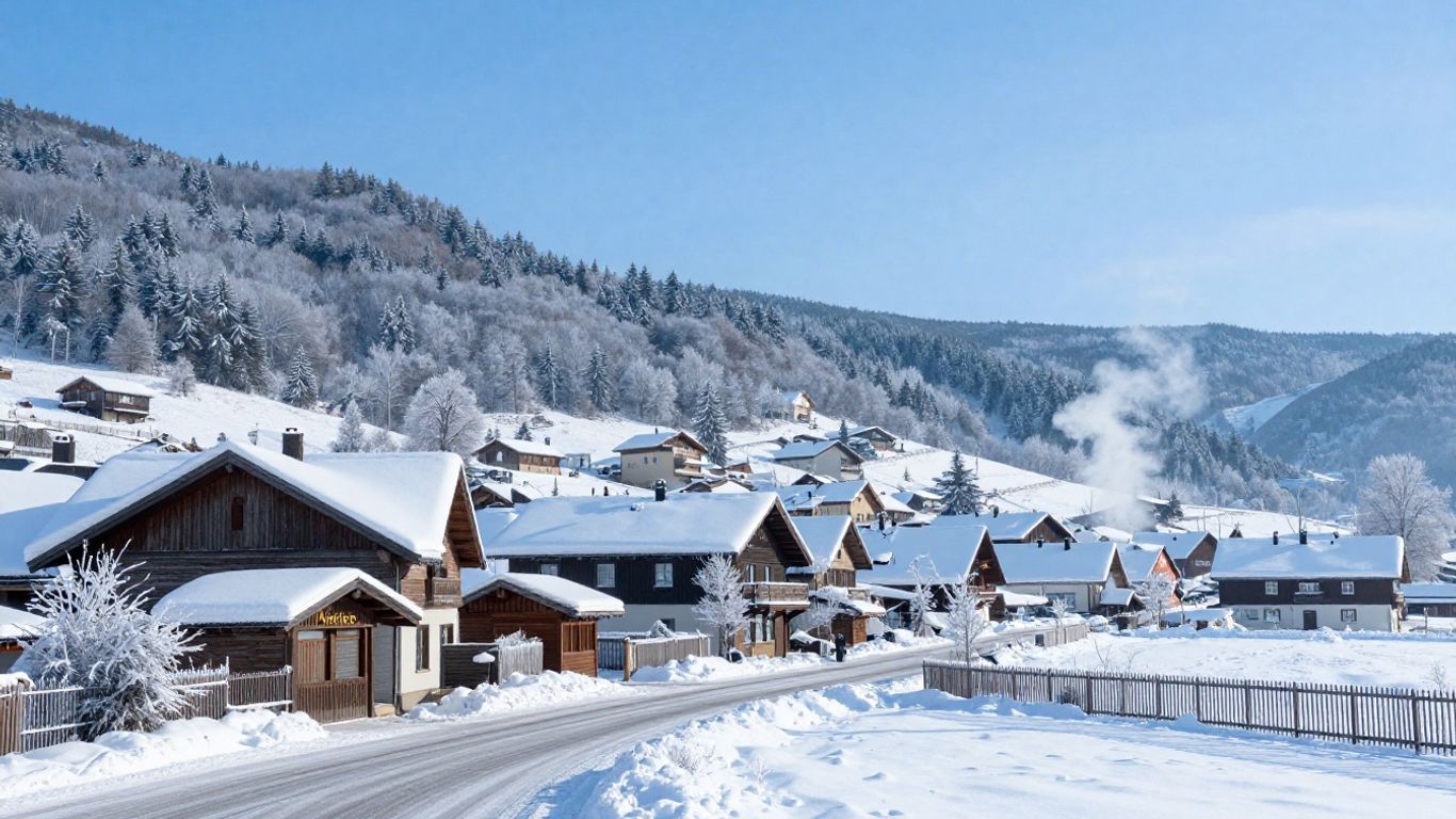 Aurillac et Mouthe sous la neige en hiver glacial.