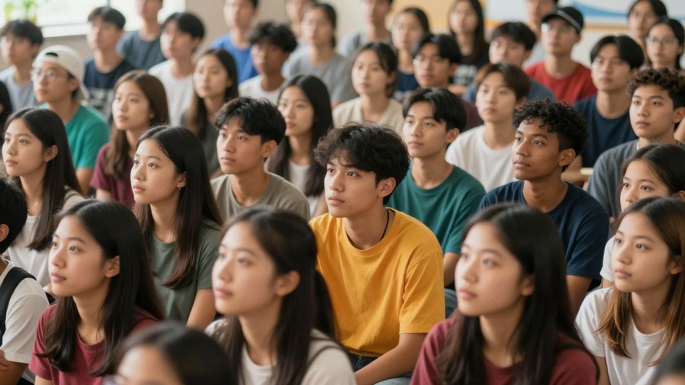 Diverse group of teenagers from around the world.