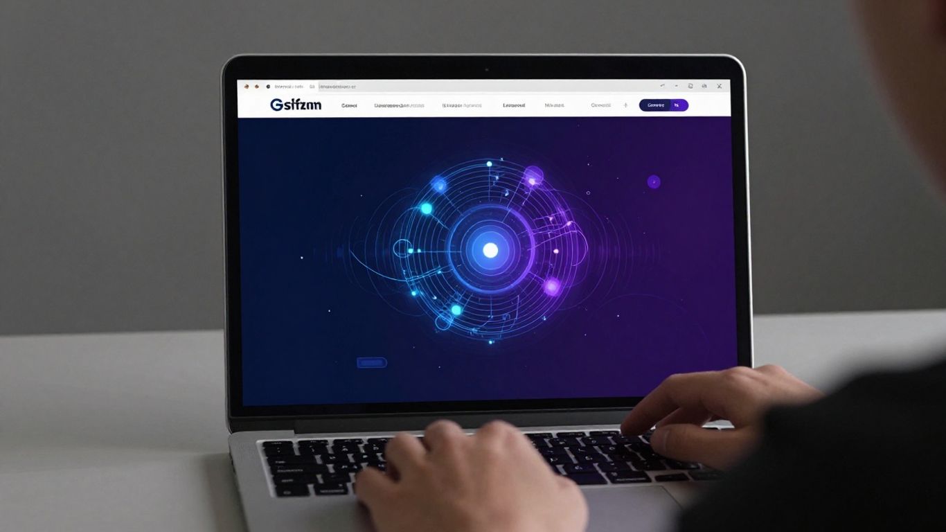 Professional using computer software