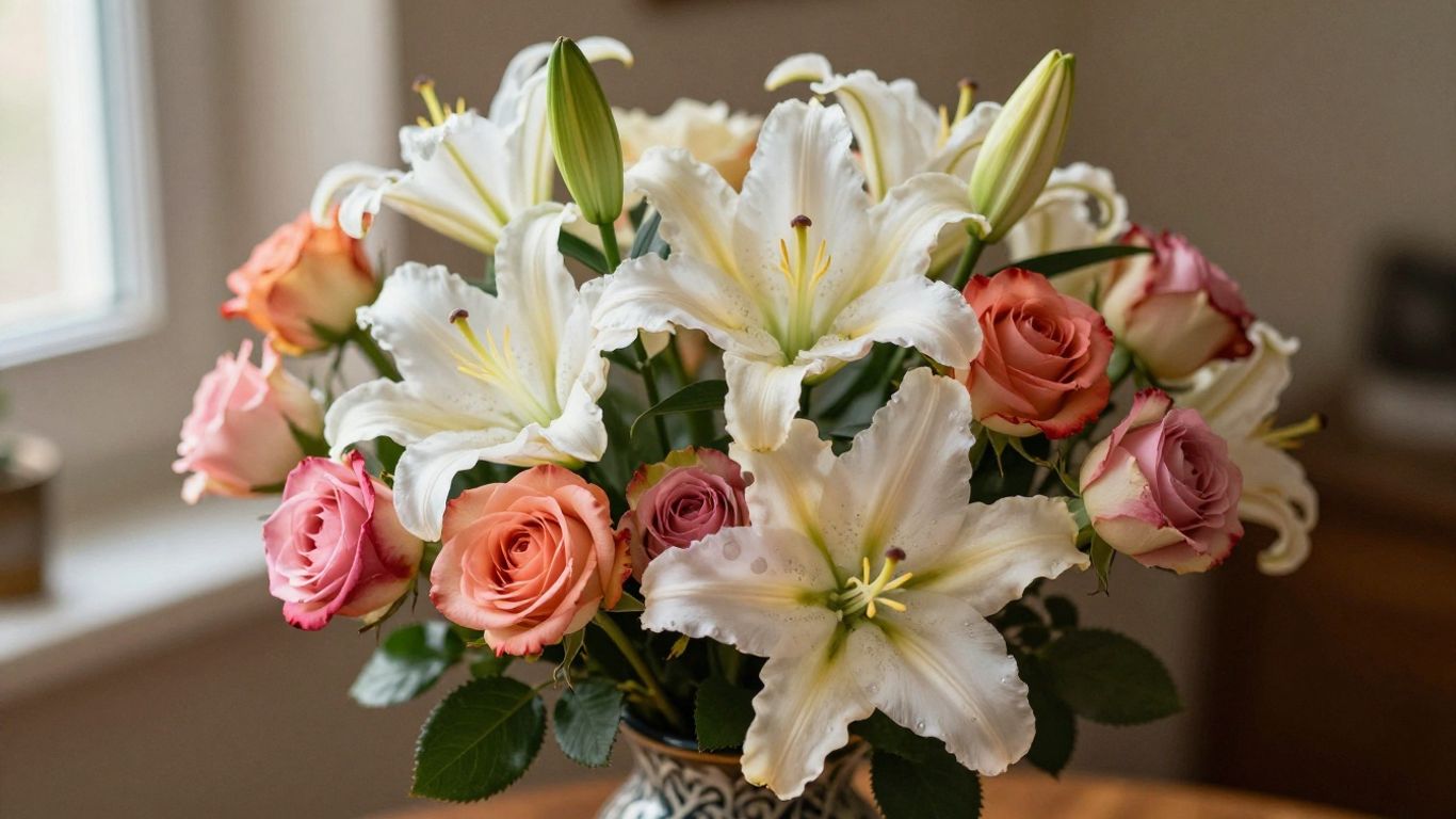 Beautiful bouquet of fresh flowers for Mother's Day.