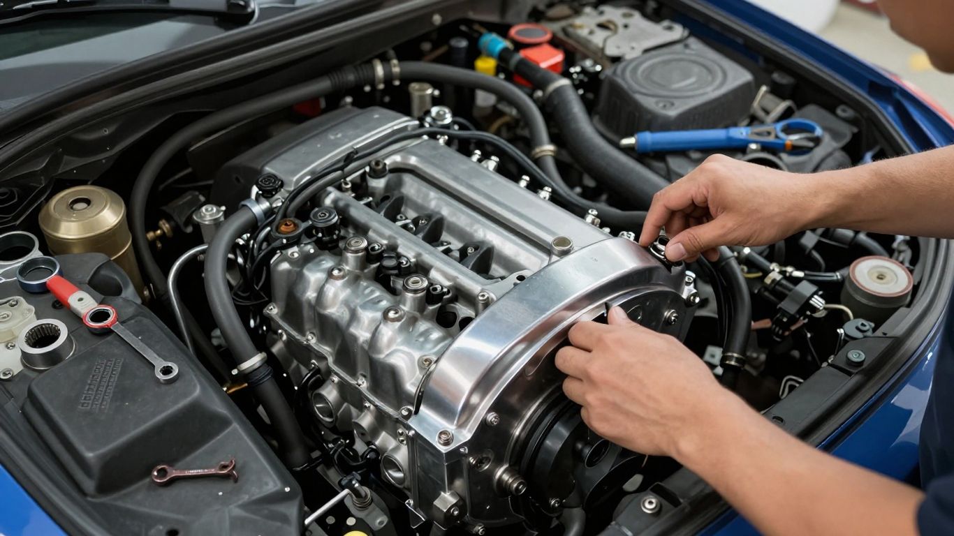 Used Mitsubishi engine in a Melbourne garage