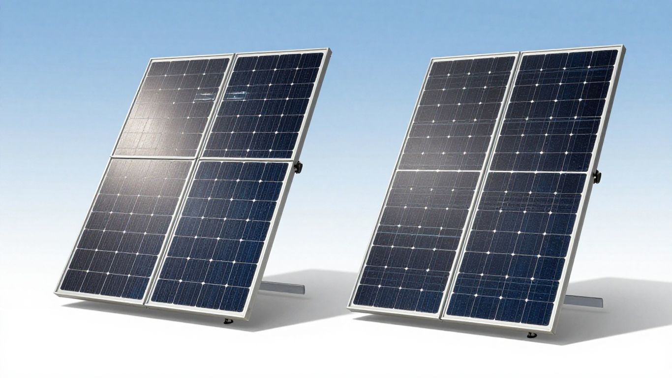 Panneaux solaires JA Solar et Longi côte à côte.