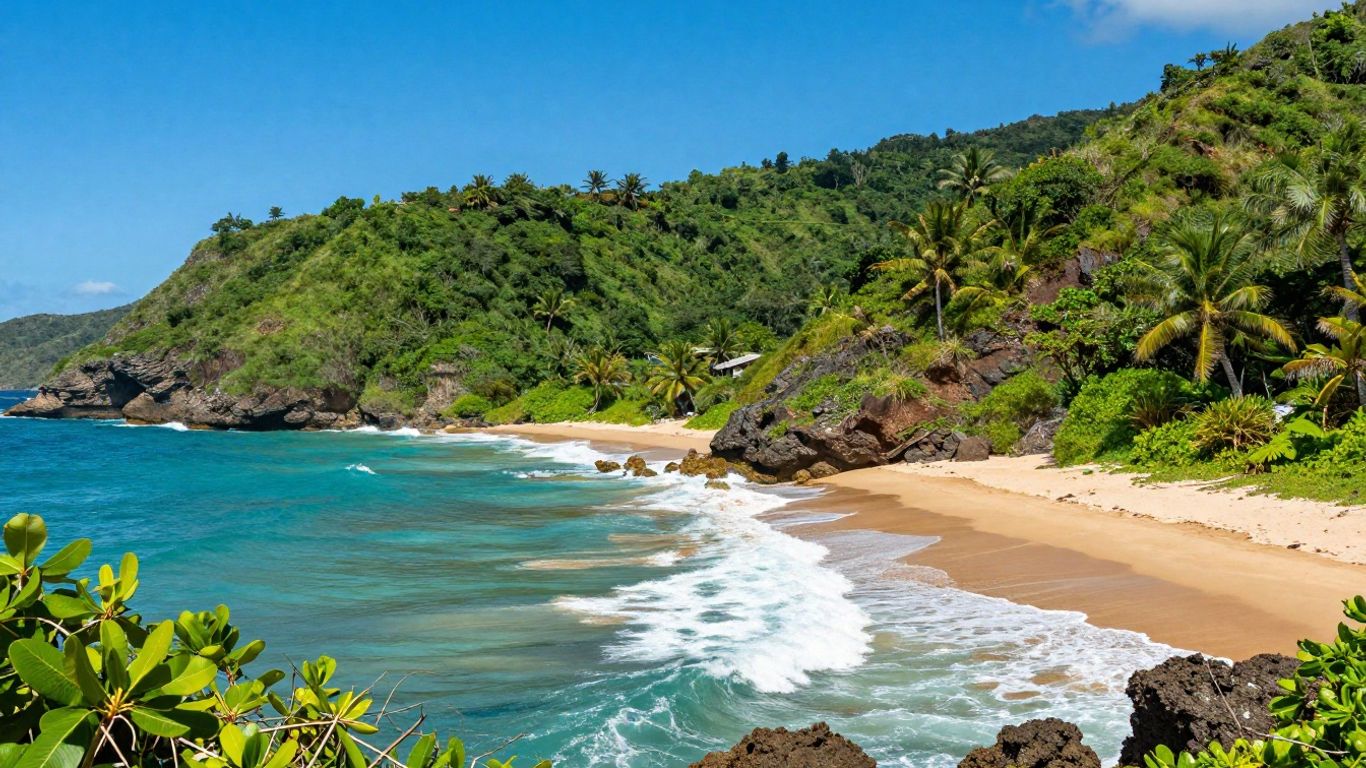 Stunning aerial view of Puerto Rican coastline