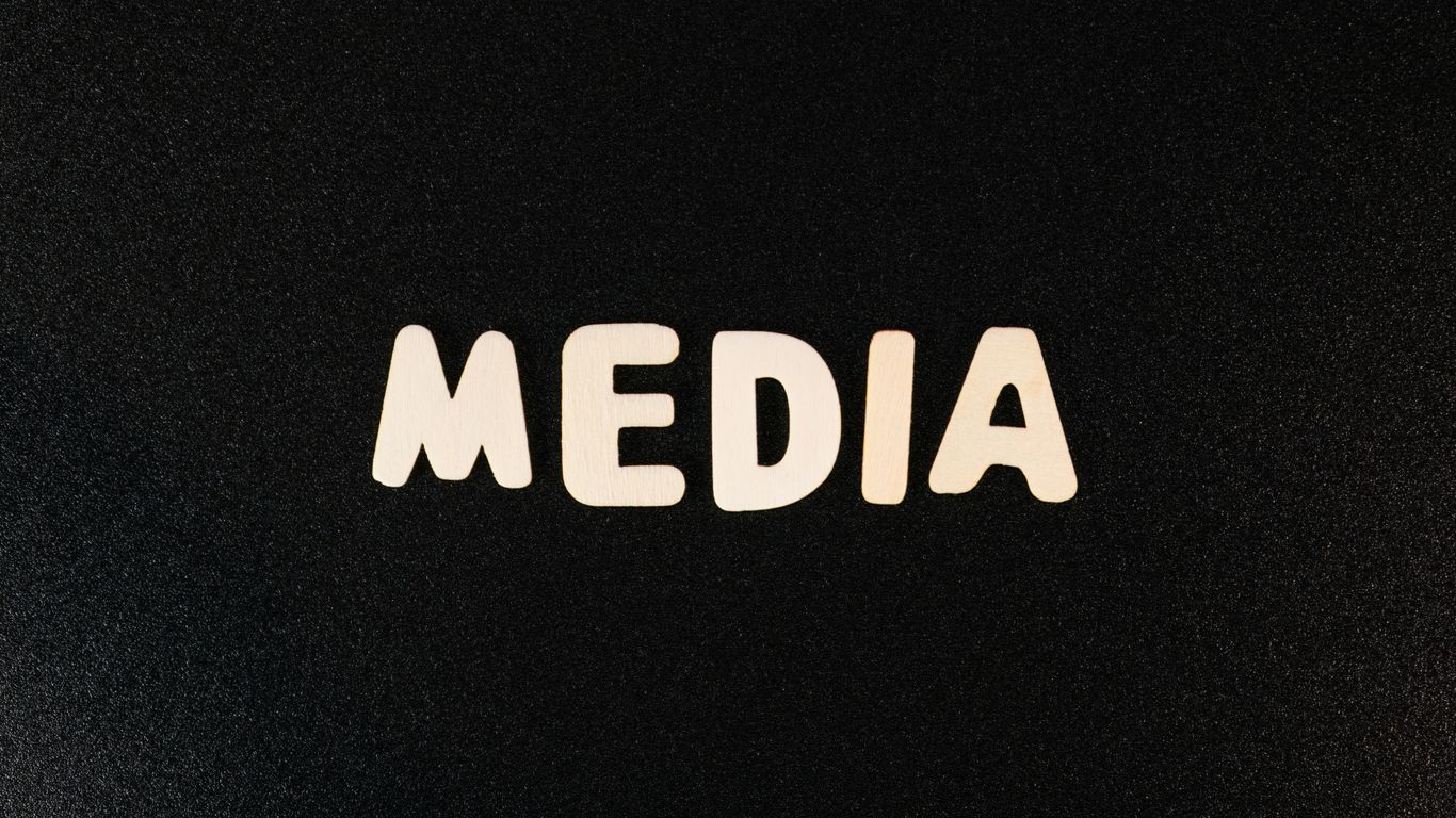 the word media spelled with white letters on a black background