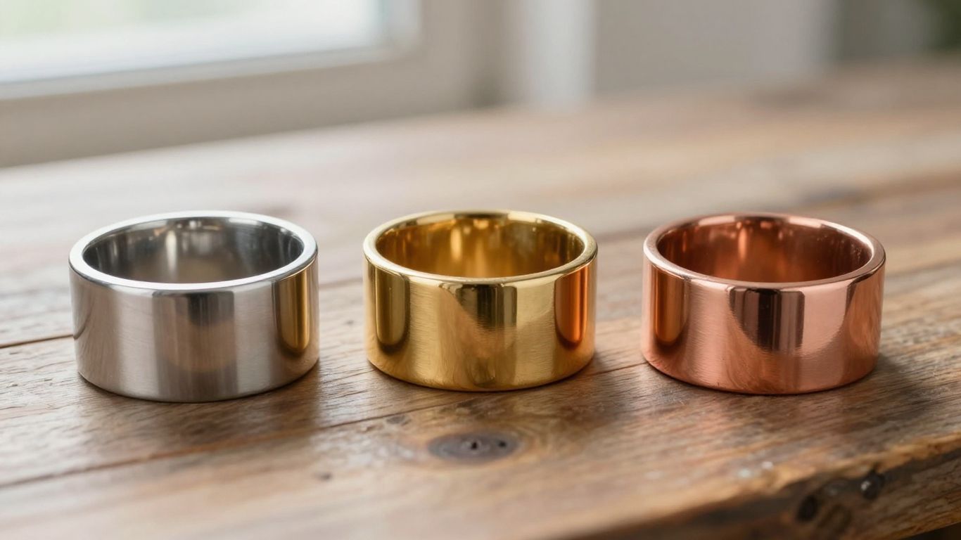 A choice of various gold and platinum metal bands