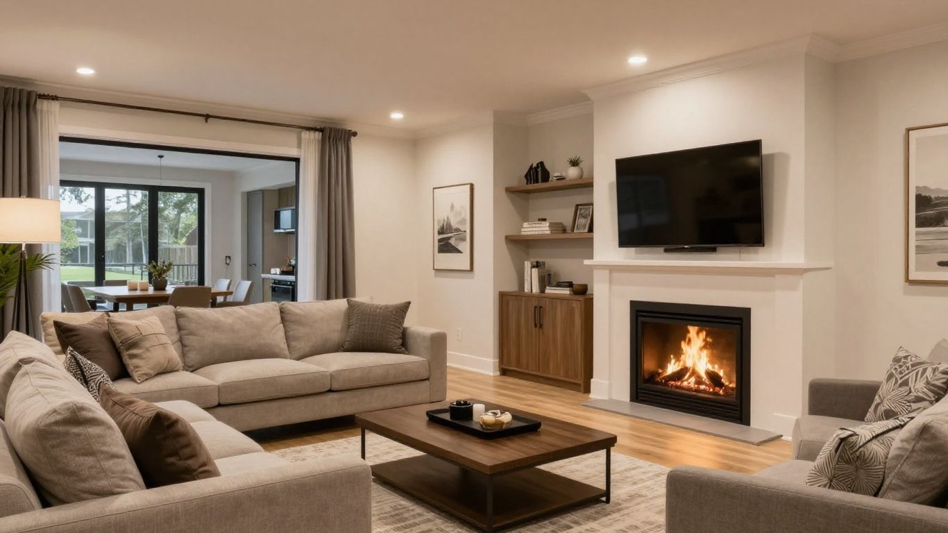 Finished basement remodel in Dacula, Georgia.